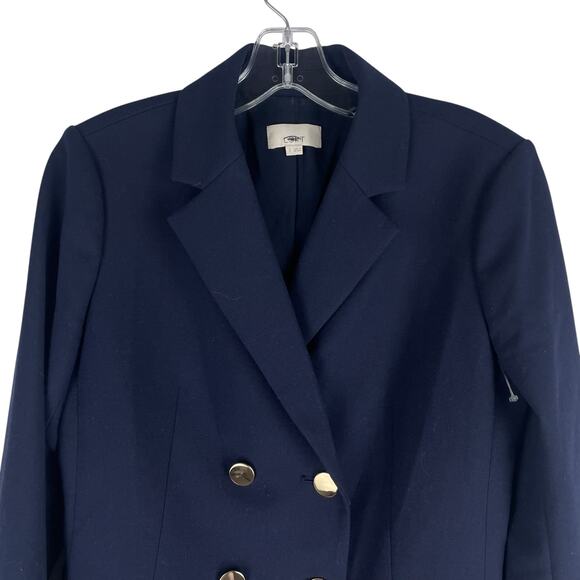 Ann Taylor LOFT Double Breasted Gold Button Blazer Jacket Navy Size 2 - Picture 3 of 8
